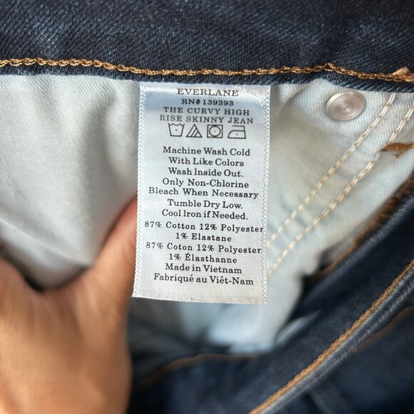 Everlane Jeans Curvy High Rise Skinny Dark Wash Denim Size 28 Womens NWOT - Picture 5 of 8
